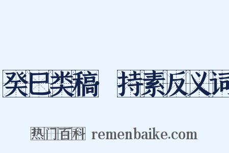 癸巳类稿·持素反义词是什么意思的图片